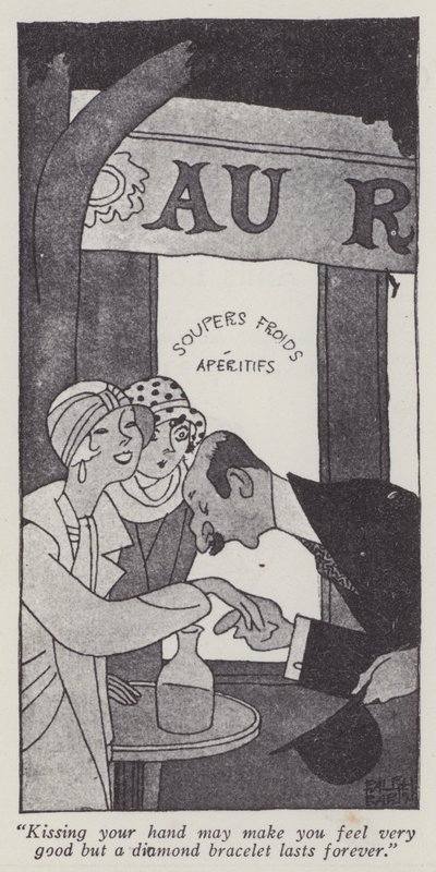 Anita Loos (lito) tarafından Beyler Sarışınları Tercih Eder için İllüstrasyon by Ralph Barton