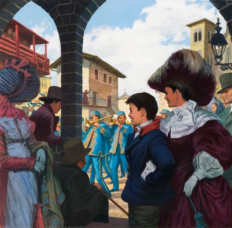 Giuseppe Verdi (1813-1901) genç bir çocukken (kağıt üzerine guaj) by Ralph Bruce
