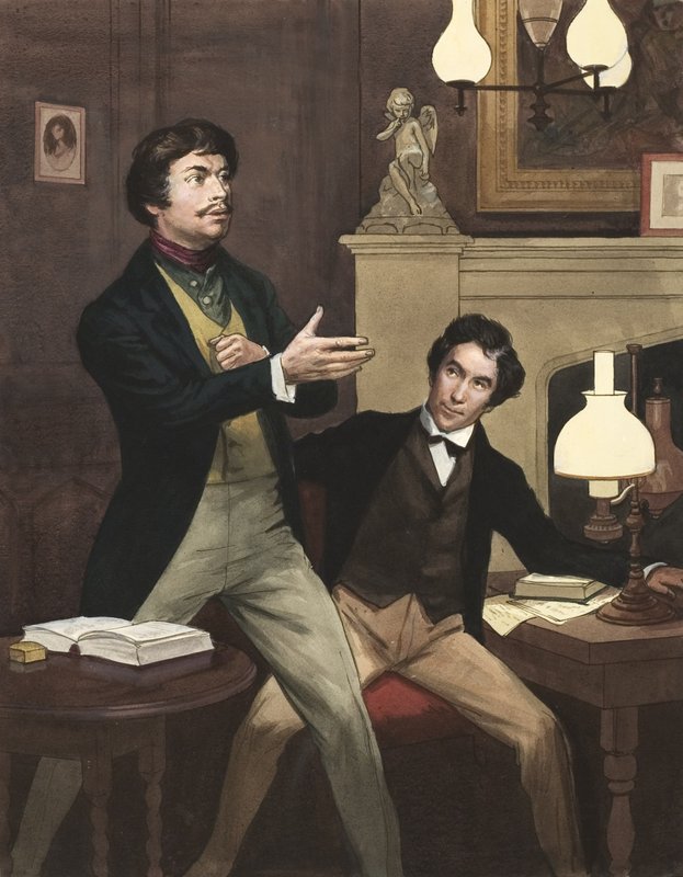 Henry Irving (1870-1919) William Hoskins ile (kağıt üzerine guaj) by Ralph Bruce