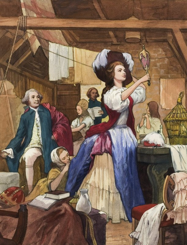 Sarah Siddons (1755-1831) Giyinme Odasında (kağıt üzerine guaj) by Ralph Bruce
