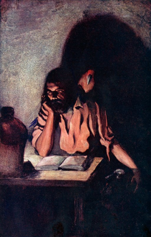 Daniel Defoe tarafından Robinson Crusoe için çizim (renkli taş) by Ralph Noel Pocock