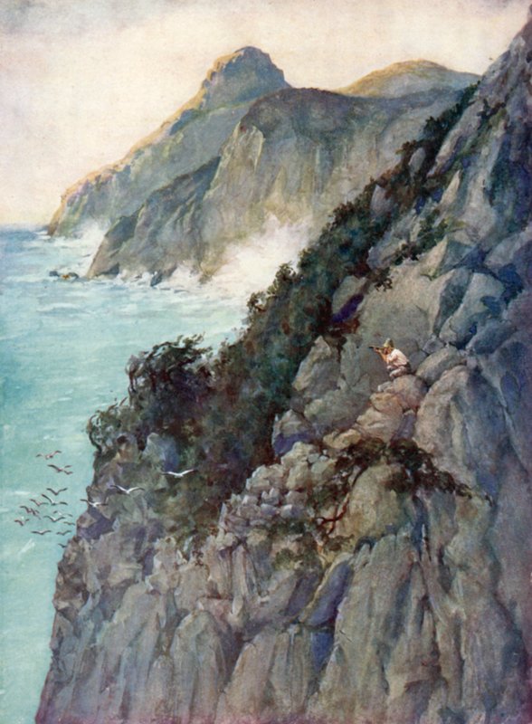Daniel Defoe tarafından Robinson Crusoe için çizim (renkli taş) by Ralph Noel Pocock