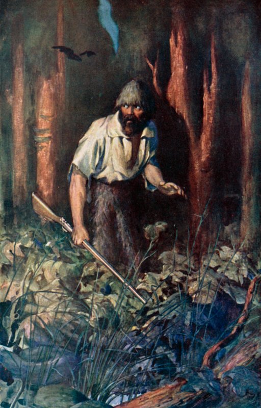 Daniel Defoe tarafından Robinson Crusoe için çizim (renkli taş) by Ralph Noel Pocock