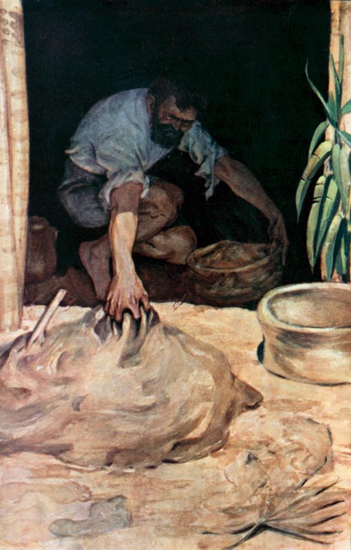 Daniel Defoe tarafından Robinson Crusoe için çizim (renkli taş) by Ralph Noel Pocock