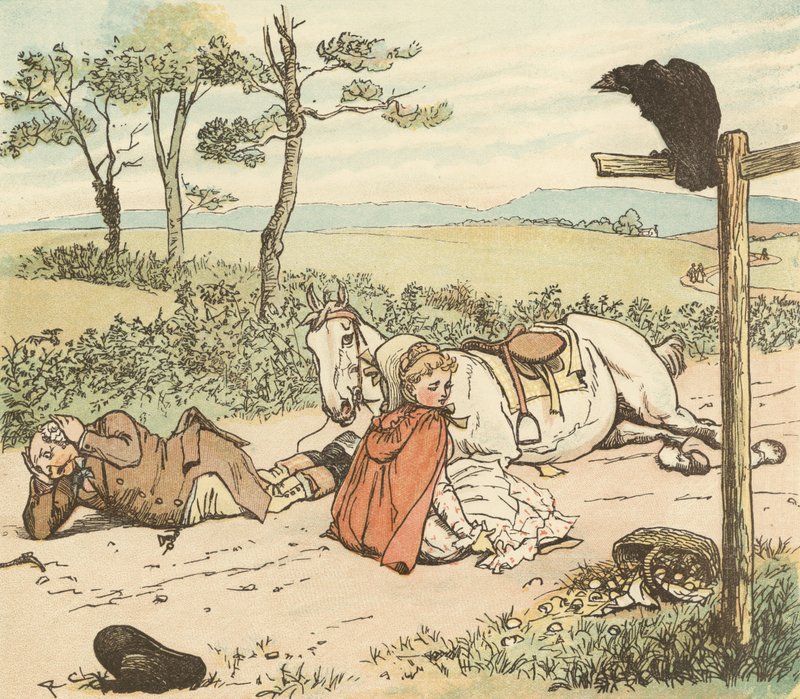 Bir Çiftçi Gri Kısrağının Üzerinde Koştu by Randolph Caldecott