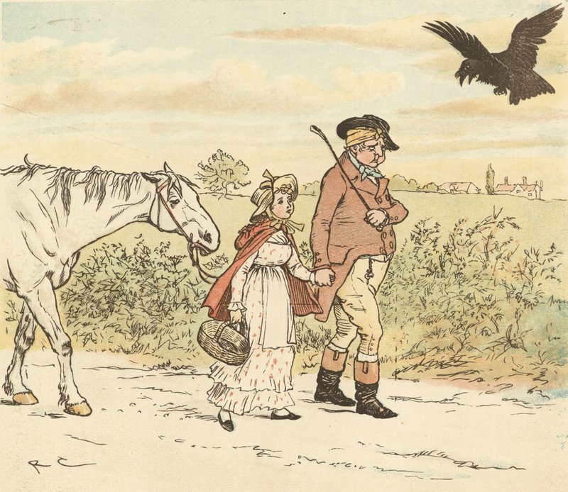 Bir Çiftçi Gri Kısrağının Üzerinde Koştu by Randolph Caldecott