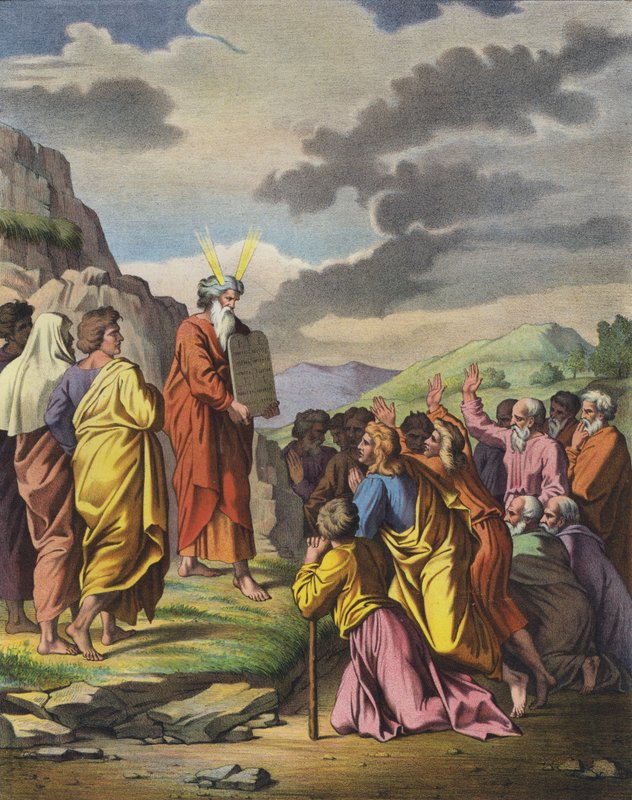 Musa, On Emri halkına iletir by Raffaello Sanzio Raphael