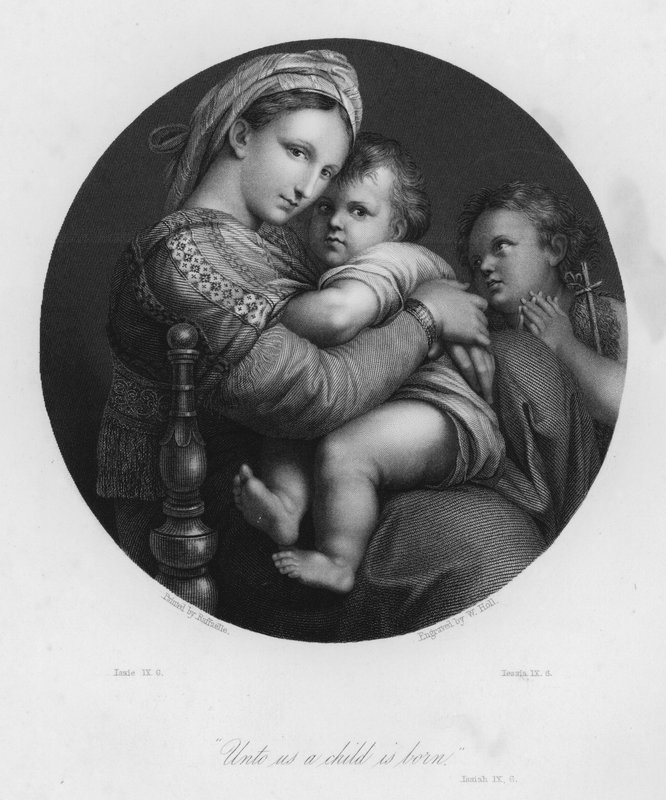 Kutsal Aile, İşaya IX, 6 (gravür) by after Raphael