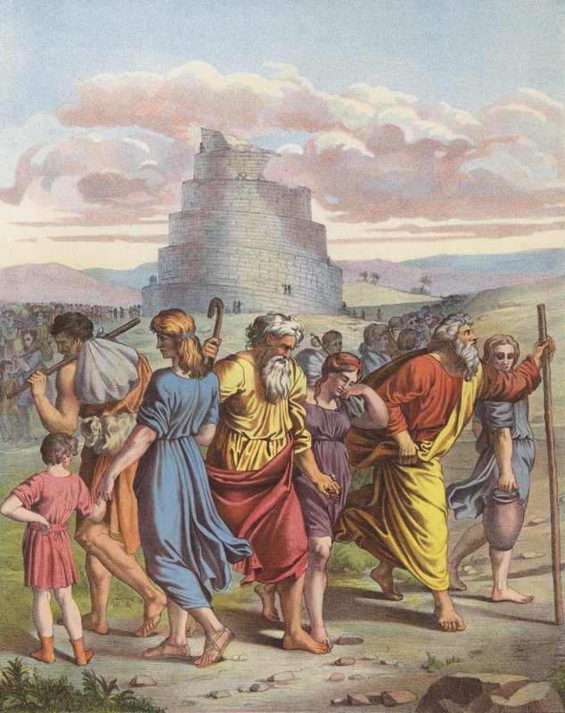 Babil Kulesi (renkli taş) by after Raphael