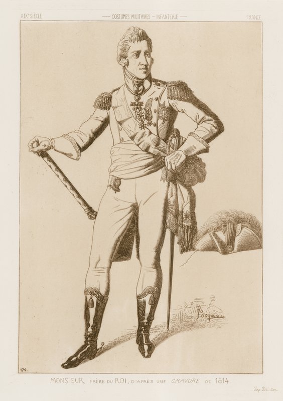 Beyefendi - kralın kardeşi, 1814 tarihli bir gravürden sonra by Raphael Jacquemin