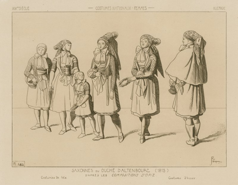 Alman ulusal kostümleri - Saxe-Altenburg Dükalığı (1815) by Raphael Jacquemin