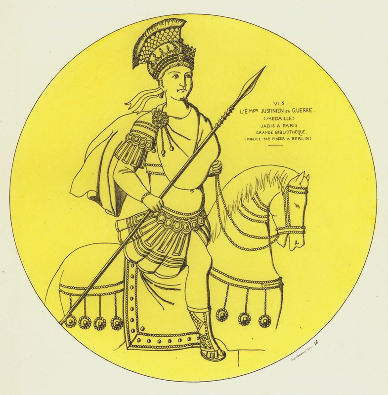 İmparator Justinianus savaşta by Raphael Jacquemin