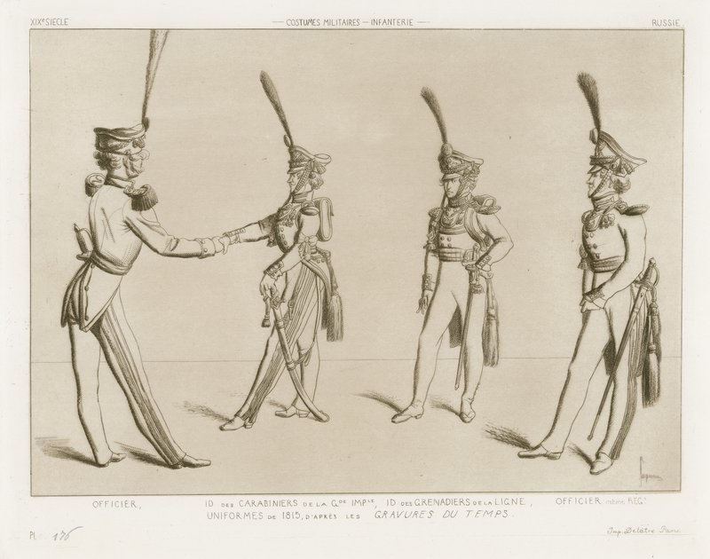 Military costumes from the nineteenth century - Russian infantry  by Raphael Jacquemin