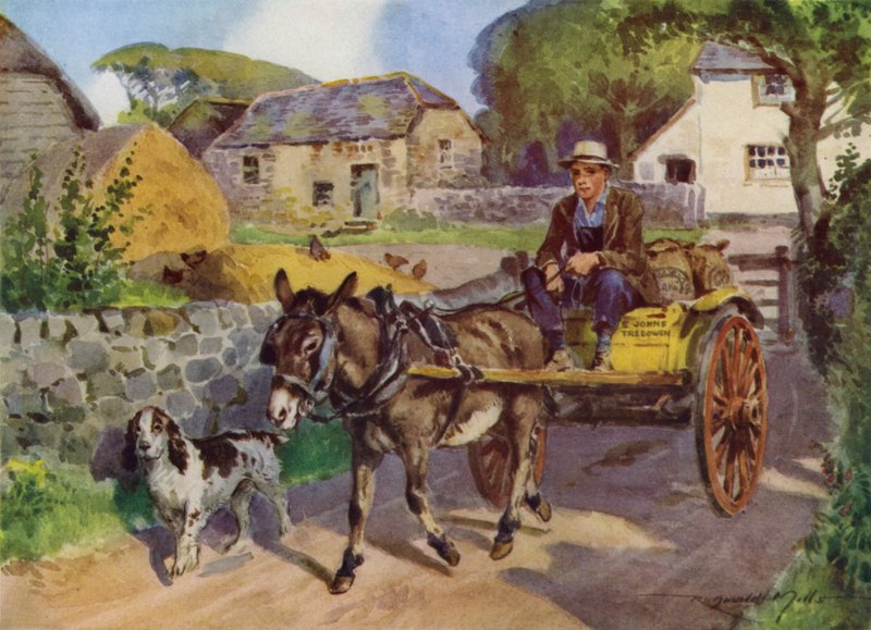 My Farm için İllüstrasyon (renkli lito) by Reginald Mills