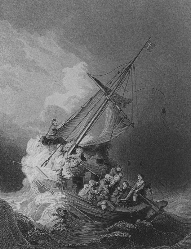 Fırtınadaki İsa (gravür) by Rembrandt Harmensz. van Rijn (after)