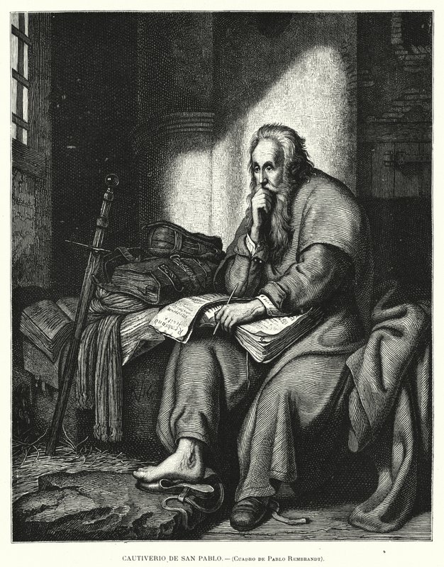 St Paul Hapishanede (litto) by Rembrandt Harmensz. van Rijn (after)