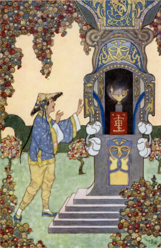 Aladdin Lambayı Bulur (renkli taş) by René Bull
