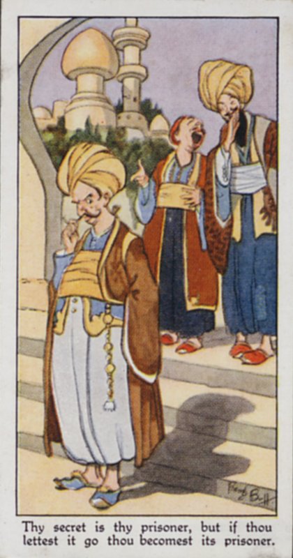 Doğu Atasözü: Sırrın senin tutsağındır ama onu bırakırsan tutsağı olursun (renkli taş) by René Bull