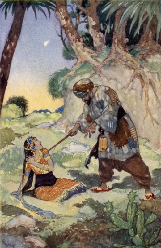 Onu o kadar kötü dövmeye başladı ki yardım için bağırdı (renkli taş) by René Bull