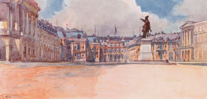 Versay Sarayı, Mahkemelere bakan taraf, Versailles by Rene Binet