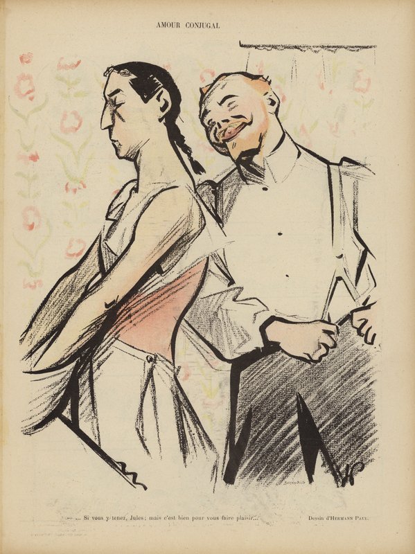 Evlilik aşkı. Le Rire için İllüstrasyon by Rene George Hermann Paul