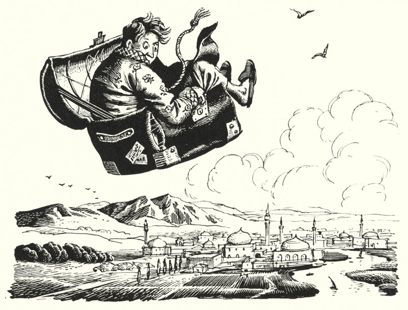 Hans Christian Andersen: Uçan Gövde (taş) by Rex (after) Whistler