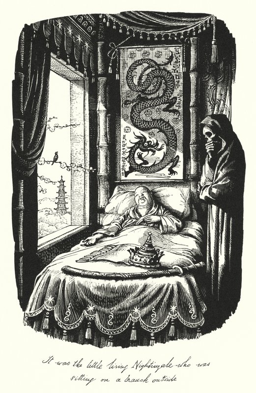 Hans Christian Andersen: Bülbül (taş) by Rex (after) Whistler