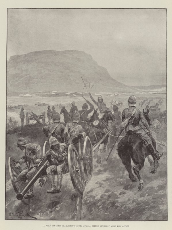 Charlestown, Güney Afrika yakınlarında bir Field-Day, İngiliz Topçusu Harekete Geçiyor by Richard Caton Woodville junior