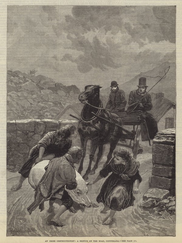 İrlandalı Bir Engelleyici, Yolda Bir Eskiz, Connemara by Richard Caton Woodville junior