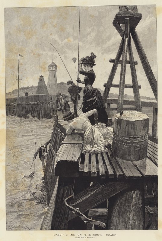 Güney Sahilinde Bas-Balık Tutma by Richard Caton Woodville junior
