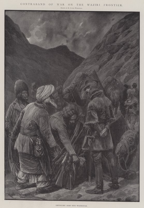 Waziri Sınırında Savaş Kaçakçılığı by Richard Caton Woodville junior