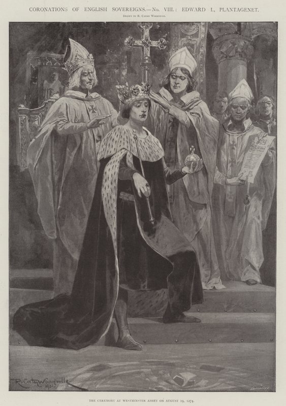İngiliz Egemenlerinin taç giyme törenleri, Edward I, Plantagenet by Richard Caton Woodville junior