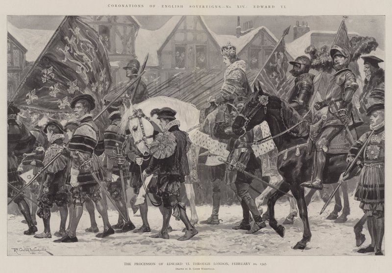 İngiliz Egemenlerinin taç giyme törenleri, Edward VI by Richard Caton Woodville junior