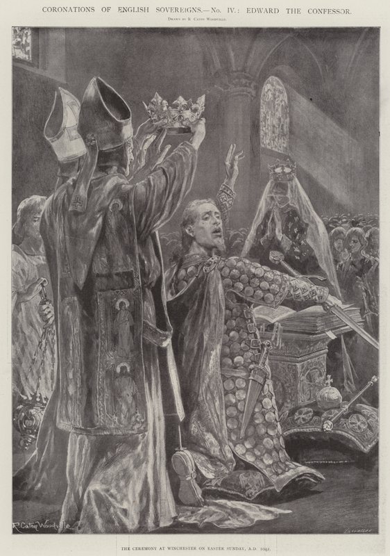 İngiliz Egemenlerinin taç giyme törenleri, Confessor Edward by Richard Caton Woodville junior