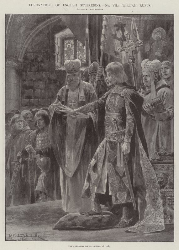İngiliz Hükümdarlarının taç giyme törenleri, William Rufus by Richard Caton Woodville junior