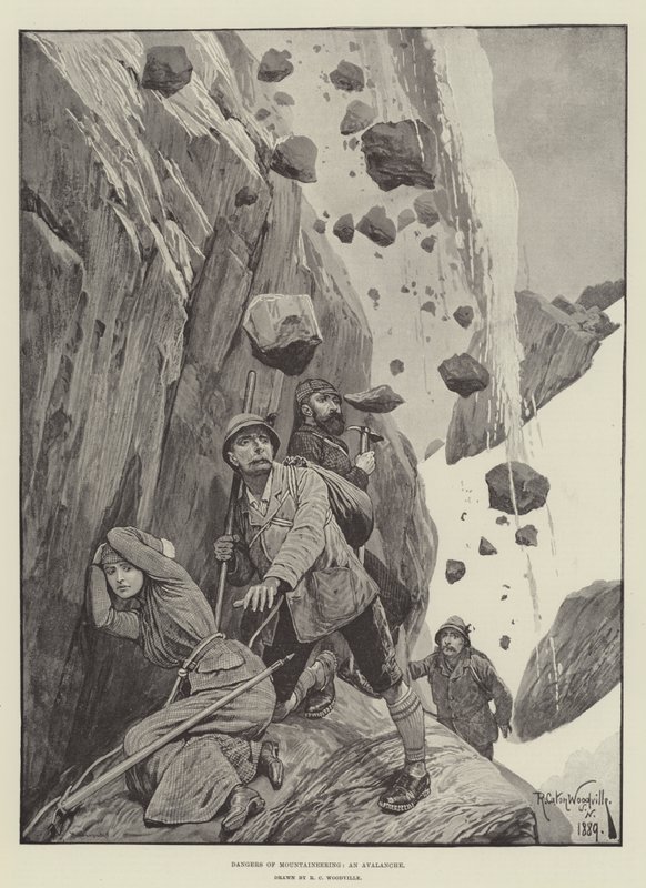 Dağcılığın Tehlikeleri, Bir Çığ by Richard Caton Woodville junior