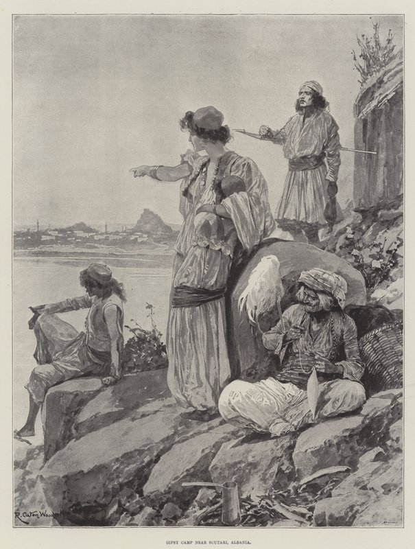 Arnavutluk, Üsküdar yakınlarındaki Çingene Kampı by Richard Caton Woodville junior