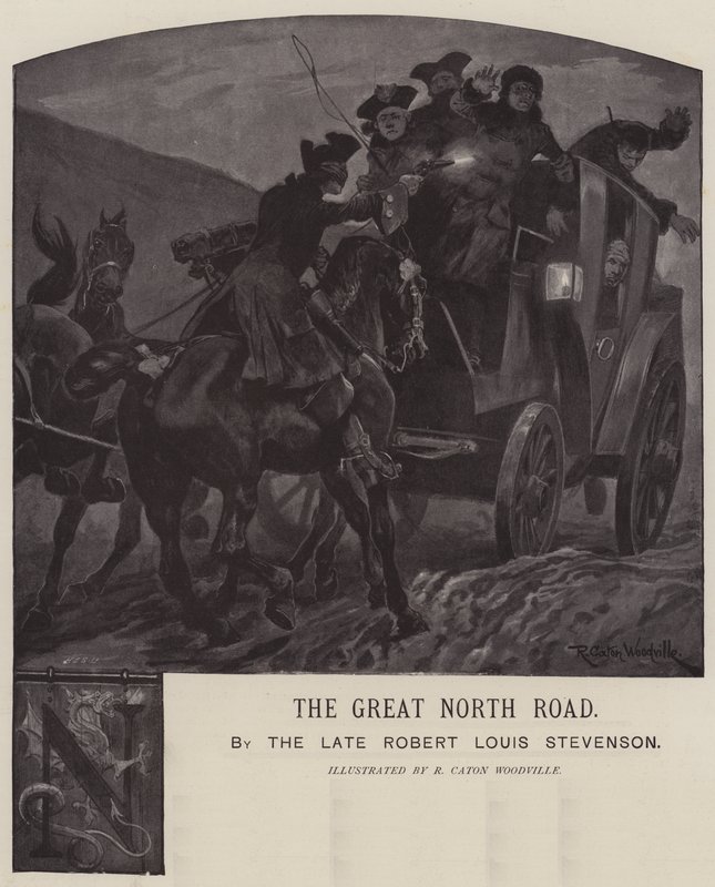 Robert Louis Stevenson tarafından The Great North Road için illüstrasyon by Richard Caton Woodville junior