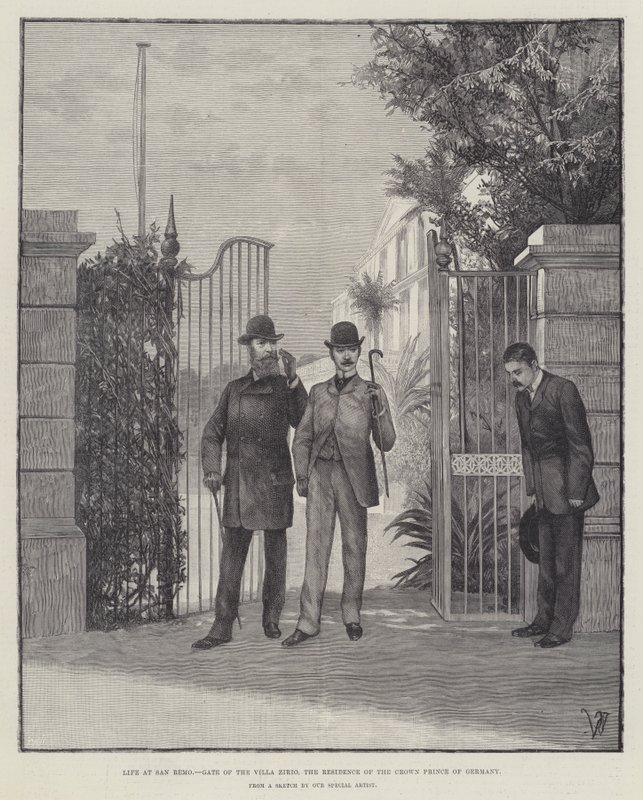 Almanya Veliaht Prensi'nin ikametgahı olan Villa Zirio'nun Kapısı San Remo'da Yaşam by Richard Caton Woodville junior