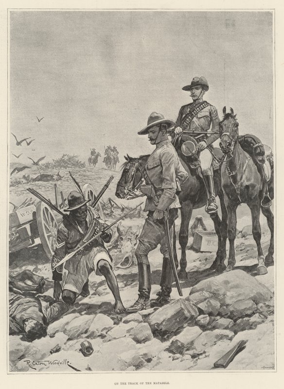 Matabele'nin İzinde by Richard Caton Woodville junior