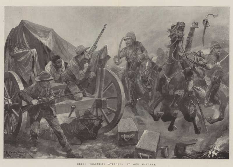 Asi Kolonistler Süvarilerimiz Tarafından Saldırıya Uğradı by Richard Caton Woodville junior