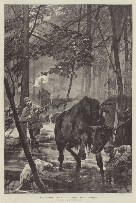 Uzak Kuzeyde Elk Vurmak by Richard Caton Woodville junior