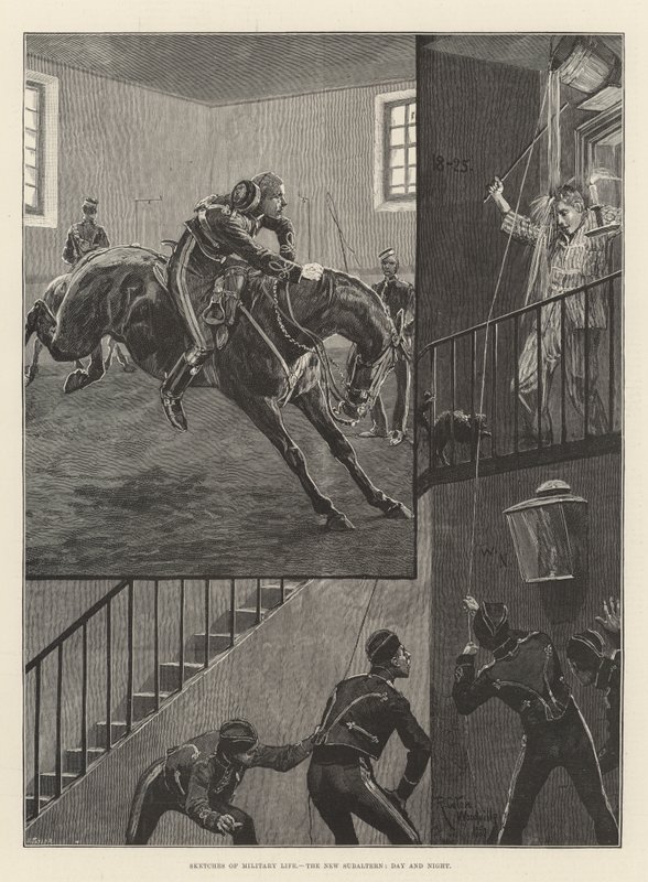 Askeri Hayat, Yeni Madun, Gündüz ve Gece Eskizleri by Richard Caton Woodville junior