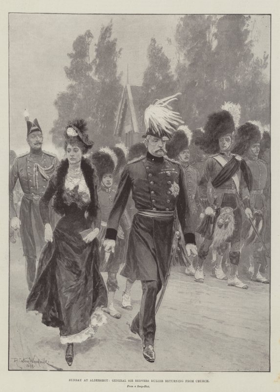 Sunday at Aldershot, General Sir Redvers Buller returning from Church  by Richard Caton Woodville junior