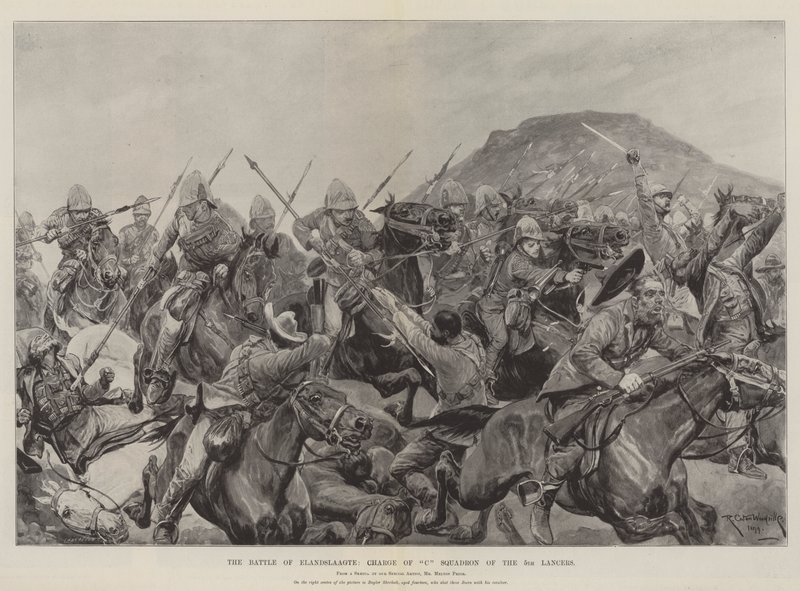 Elandslaagte Savaşı, 5. Mızraklıların C Filosu Hücumu by Richard Caton Woodville junior