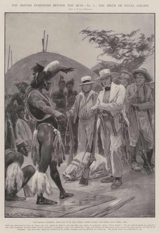 Denizlerin Ötesindeki İngiliz Dominyonları, Natal Koloninin Doğuşu by Richard Caton Woodville junior