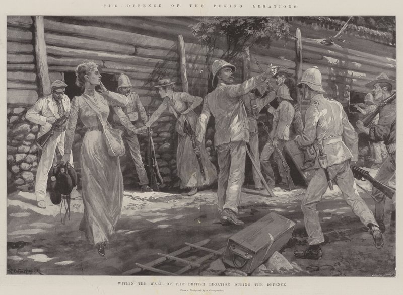 ದಿ ಡಿಫೆನ್ಸ್ ಆಫ್ ದಿ ಪೀಕಿಂಗ್ ಲೆಗೇಷನ್ಸ್ ಟರ್ಕ್ by Richard Caton Woodville junior