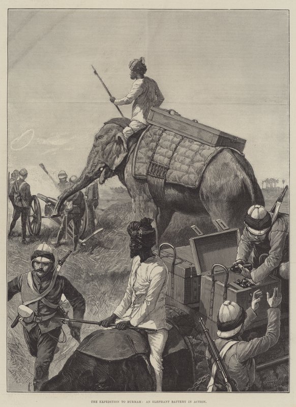 Bir Fil Bataryası İş Başında Burma Seferi by Richard Caton Woodville junior