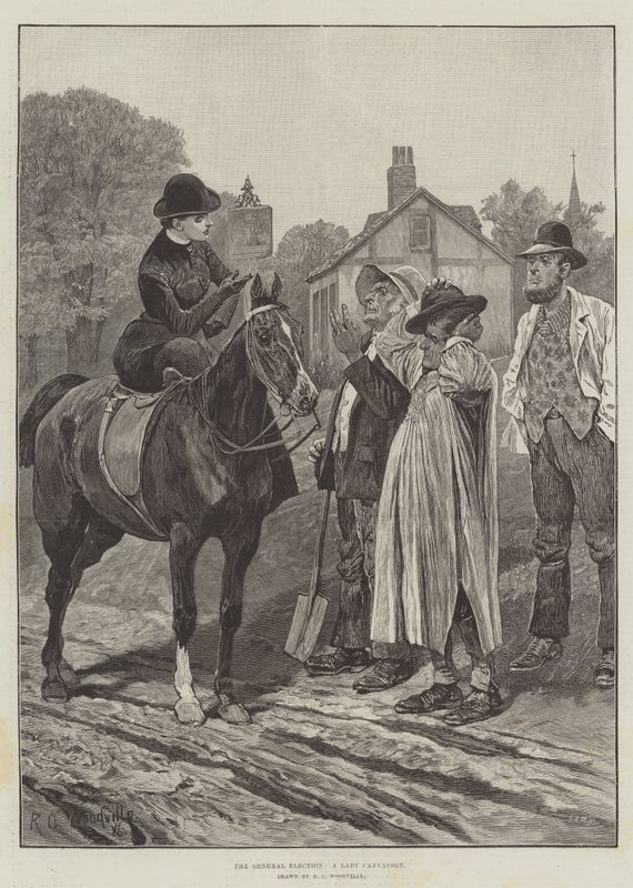 Genel Seçim, bir Lady Canvasser by Richard Caton Woodville junior