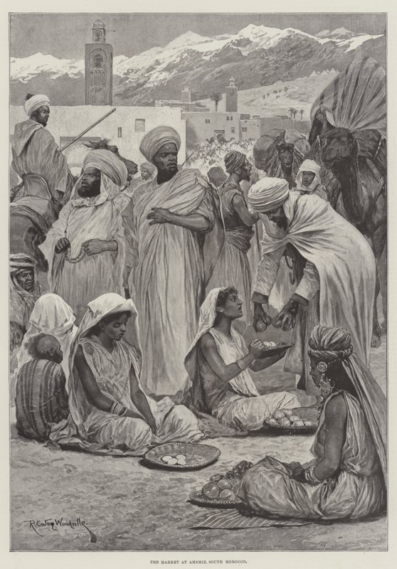 Amsmiz Pazarı, Güney Fas by Richard Caton Woodville junior